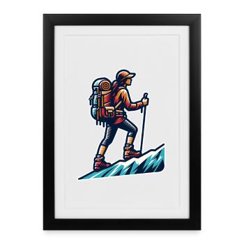 Alpiniste - Affiche encadrée (27 × 37 cm) - noir - Devant