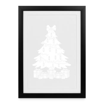Harmonica Musican Christmas Tree Harmonica - Framed poster (27 × 37 cm) - black - Front