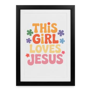 This Girl Loves Jesus - Framed poster (27 × 37 cm) - black - Front