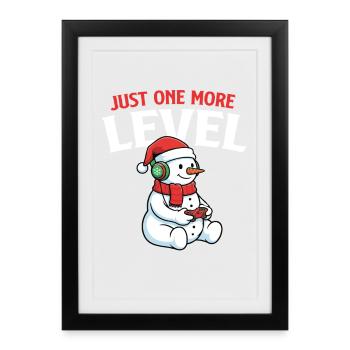 Juste un niveau de plus Amateur de jeux Gamer Noël - Affiche encadrée (27 × 37 cm) - noir - Devant