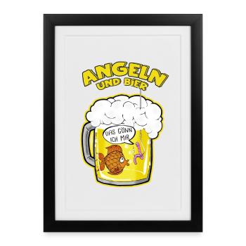 Angling - Framed poster (27 × 37 cm) - black - Front