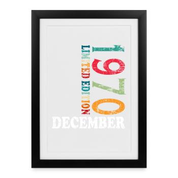 Anniversaire en décembre 1970 - décembre - Affiche encadrée (27 × 37 cm) - noir - Devant