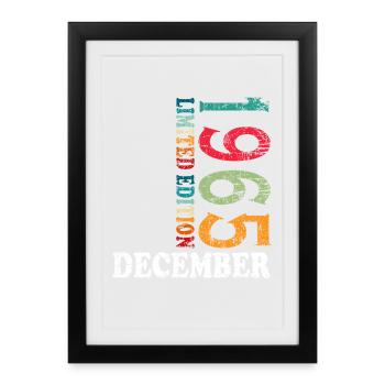 Anniversaire en décembre 1965 - décembre - Affiche encadrée (27 × 37 cm) - noir - Devant