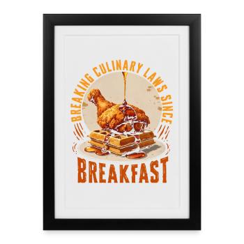 Chicken With Waffles Breaking Culinary Laws - Framed poster (27 × 37 cm) - black - Front