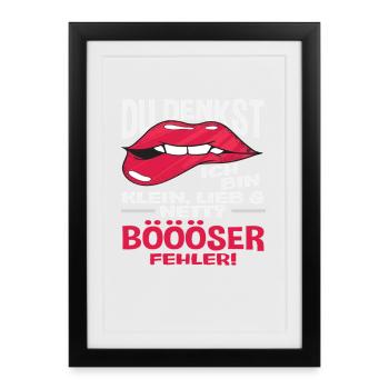 Bad Mistake Lip Saying Gift - Framed poster (27 × 37 cm) - black - Front