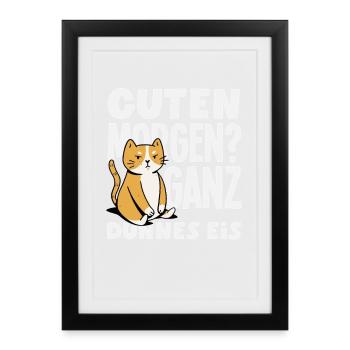 Bonjour chat de glace très mince - Affiche encadrée (27 × 37 cm) - noir - Devant