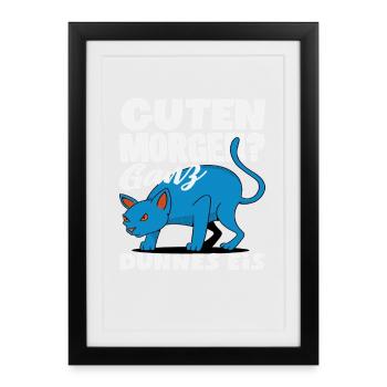 Bonjour chat de glace très mince - Affiche encadrée (27 × 37 cm) - noir - Devant