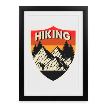 Hiking Retro - Gerahmtes Poster (27 × 37 cm) - Schwarz - Vorne