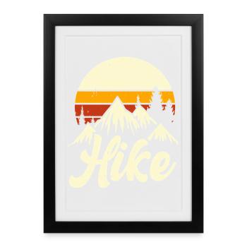 Hiking Retro - Gerahmtes Poster (27 × 37 cm) - Schwarz - Vorne