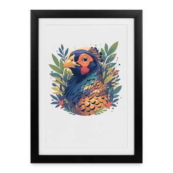Faisans Faisan - Affiche encadrée (27 × 37 cm) - noir - Devant