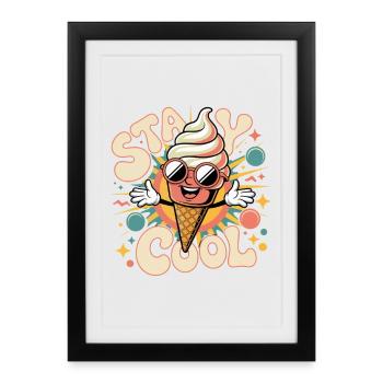 Retro Eiscreme - Framed poster (27 × 37 cm) - black - Front