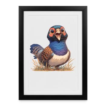 Faisans Faisan - Affiche encadrée (27 × 37 cm) - noir - Devant