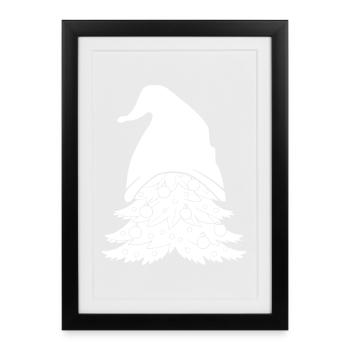 Gnome Costume Hommes Gnome Noël Arbre Gnome - Affiche encadrée (27 × 37 cm) - noir - Devant