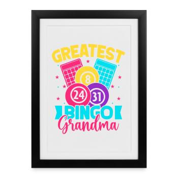 Jeu de bingo Greatest Grandma Bingo - Affiche encadrée (27 × 37 cm) - noir - Devant
