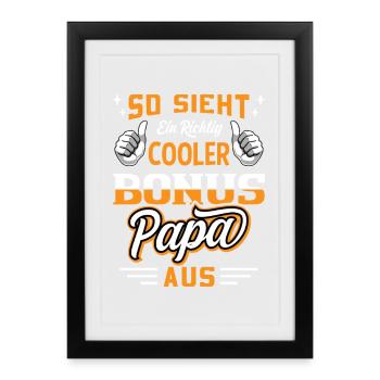 This is what a cool bonus dad looks like / stepdad - Framed poster (27 × 37 cm) - black - Front
