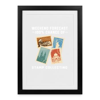 Stamps Philatelist Stamp Collection - Framed poster (27 × 37 cm) - black - Front