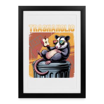 Drôle d’opossum - Affiche encadrée (27 × 37 cm) - noir - Devant