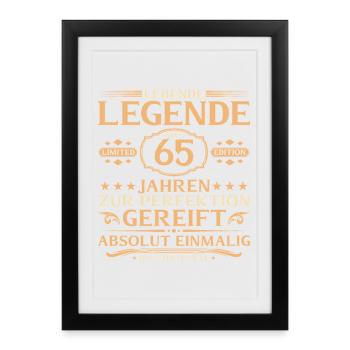 65th Birthday - Living Legend for 65 Years - Framed poster (27 × 37 cm) - black - Front