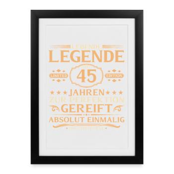 45th Birthday - Living Legend for 45 Years - Framed poster (27 × 37 cm) - black - Front