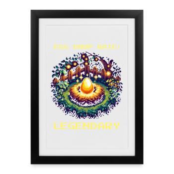 Taux d’œufs légendaires | Humour gamer - Affiche encadrée (27 × 37 cm) - noir - Devant