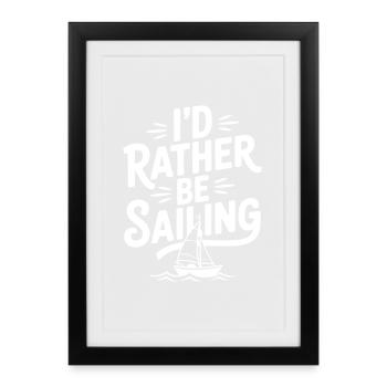 Je préfère naviguer - Affiche encadrée (27 × 37 cm) - noir - Devant
