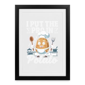 Taters Over Haters Potato - Affiche encadrée (27 × 37 cm) - noir - Devant