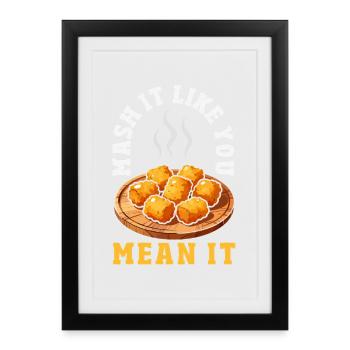 Taters Over Haters Potato - Affiche encadrée (27 × 37 cm) - noir - Devant
