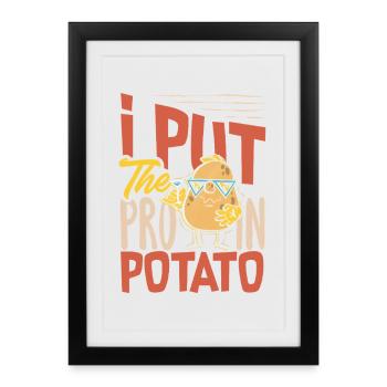 Taters Over Haters Potato - Affiche encadrée (27 × 37 cm) - noir - Devant