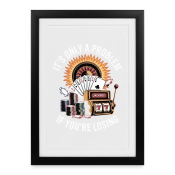 Ce n’est un problème que si vous perdez des vêtements - Affiche encadrée (27 × 37 cm) - noir - Devant