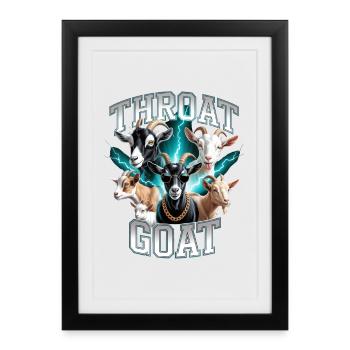 Throat Goat Meme Y2K Bootleg Unwearable - Framed poster (27 × 37 cm) - black - Front