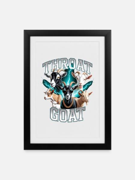 Throat Goat Meme Y2K Bootleg Unwearable - Gerahmtes Poster (27 × 37 cm) - Schwarz