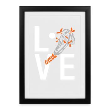 Love Lacrosse Stick Player Passion Sport Lifestyle - Framed poster (27 × 37 cm) - black - Front