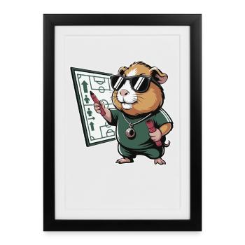 Coach de hamsters avec emploi du temps - Affiche encadrée (27 × 37 cm) - noir - Devant
