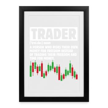 Trading Boursier Crypto Trader Boursier - Affiche encadrée (27 × 37 cm) - noir - Devant