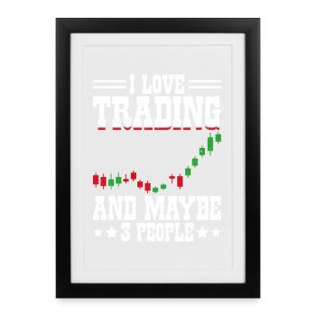 Bourse Crypto Trader Boursier Investisseur - Affiche encadrée (27 × 37 cm) - noir - Devant