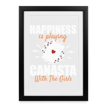 Canasta Luck: Playing cards with the girls - Framed poster (27 × 37 cm) - black - Front