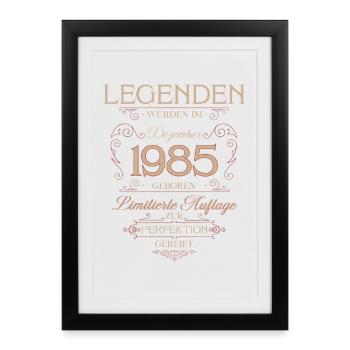40th Birthday Legend December Vintage 1985 - Framed poster (27 × 37 cm) - black - Front