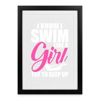 Swimming Water Sports Float Gifts - Framed poster (27 × 37 cm) - black - Front