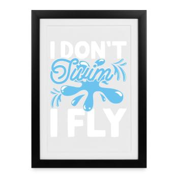 Swimming Water Sports Float Gifts - Framed poster (27 × 37 cm) - black - Front