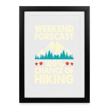 Randonnée Randonneur Alpiniste Cadeau - Affiche encadrée (27 × 37 cm) - noir - Devant