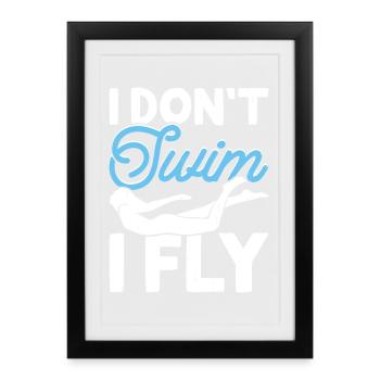 Swimming Water Sports Float Gifts - Framed poster (27 × 37 cm) - black - Front