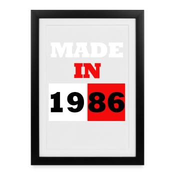 1986 Retro Anniversary Block - Framed poster (27 × 37 cm) - black - Front