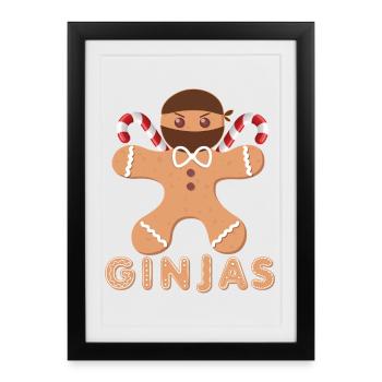 Pain d’épices masqué avec glaçage - Affiche encadrée (27 × 37 cm) - noir - Devant