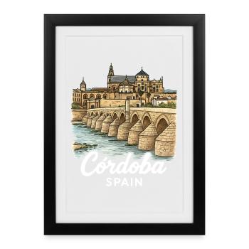 Cordoue, Espagne - Affiche encadrée (27 × 37 cm) - noir - Devant