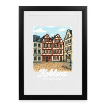 Coblence - Affiche encadrée (27 × 37 cm) - noir - Devant