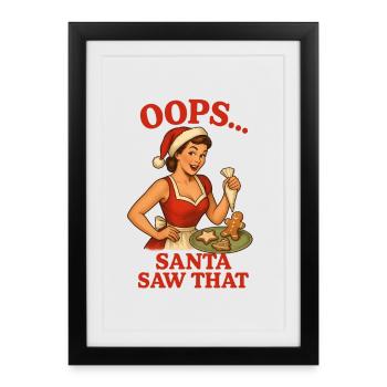 Oups le Père Noël a vu ça - Affiche encadrée (27 × 37 cm) - noir - Devant