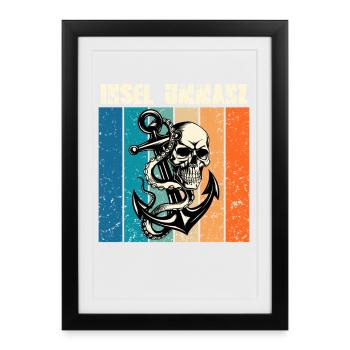 Baltic Sea Holiday ISLAND UMMANZ Souvenier Funny - Framed poster (27 × 37 cm) - black - Front