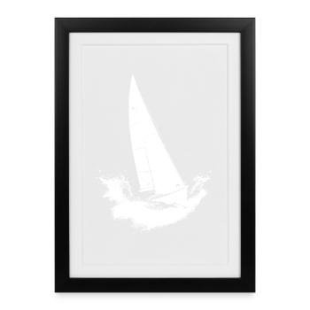 Sailing Boat Artwork Sailor - Framed poster (27 × 37 cm) - black - Front