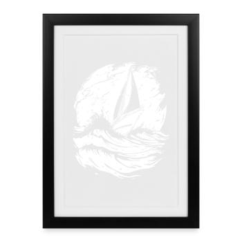 Sailing Boat Artwork Sailor - Framed poster (27 × 37 cm) - black - Front