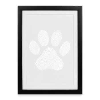 Chat Amoureux des animaux Illustration Chien - Affiche encadrée (27 × 37 cm) - noir - Devant